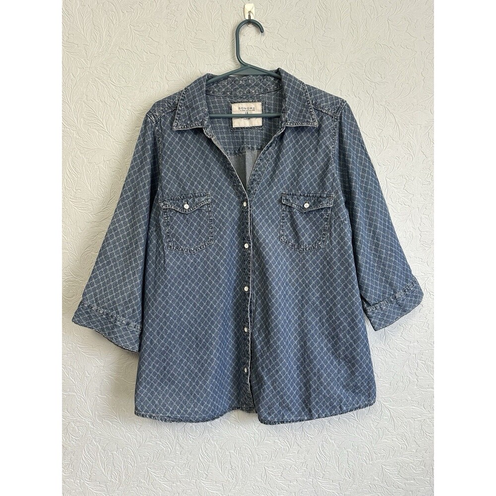 Sonoma Size 1X Woman Denim Shirt M2